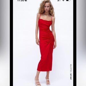 Zara Scarlet Ruched Maxi Dress